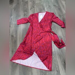 Vibrant Red Wrap Dress